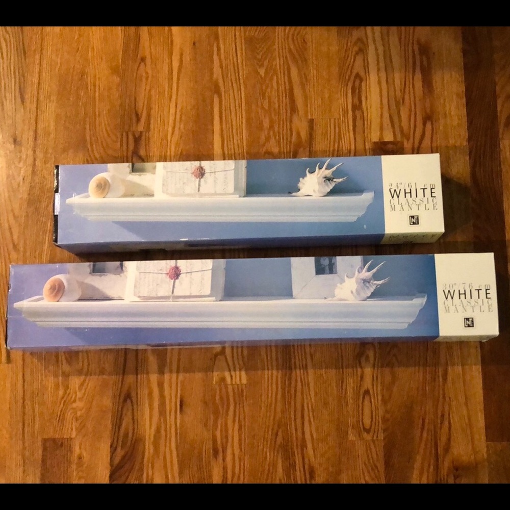 New, never used White Display Mantles
